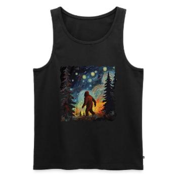 Gemälde Kunst Sasquatch Funny Graphic Acts - Männer Premium Bio Tank Top - Schwarz - Vorne - Michal (187cm)