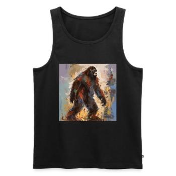 Gemälde Kunst Sasquatch Funny Graphic Acts - Männer Premium Bio Tank Top - Schwarz - Vorne - Michal (187cm)