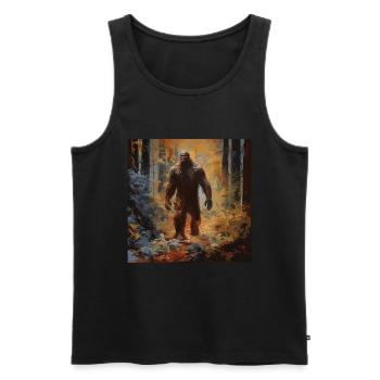 Gemälde Kunst Sasquatch Funny Graphic Acts - Männer Premium Bio Tank Top - Schwarz - Vorne - Michal (187cm)