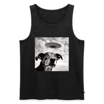 Selfie UFO Dog Funny Alien Ufo Dog Lover - Men's Premium Organic Tank Top - black - Front - Michal (187cm)