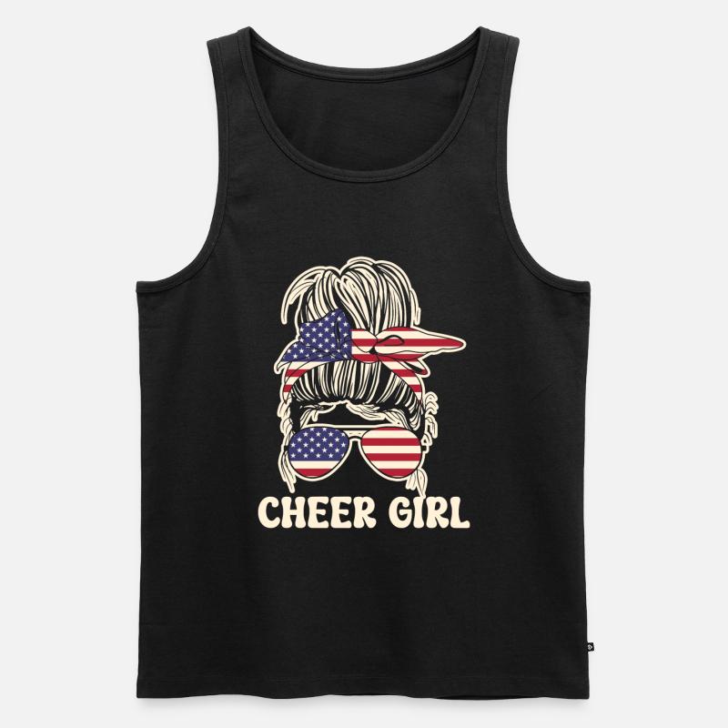 Cheerleadermädchen Cheerleading Jugend - Männer Premium Bio Tank Top - Schwarz