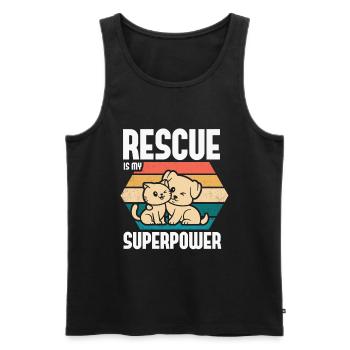 Süße Tierrettungshund -Katzenliebhaber - Männer Premium Bio Tank Top - Schwarz - Vorne - Michal (187cm)