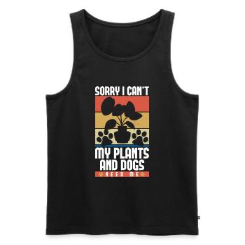 Garden and Dogs Planters Gifts Gardeners - Men's Premium Organic Tank Top - black - Front - Michal (187cm)