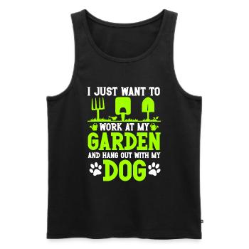 Garden and Dogs Planters Gifts Gardeners - Men's Premium Organic Tank Top - black - Front - Michal (187cm)