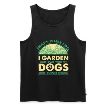 Garden and Dogs Planters Gifts Gardeners - Men's Premium Organic Tank Top - black - Front - Michal (187cm)