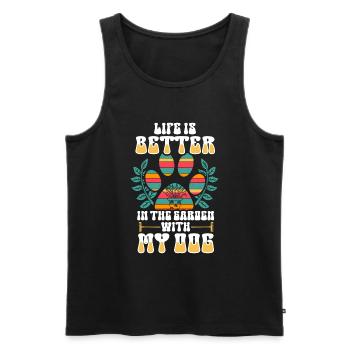 Garden and Dogs Planters Gifts Gardeners - Men's Premium Organic Tank Top - black - Front - Michal (187cm)