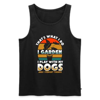 Garden and Dogs Planters Gifts Gardeners - Men's Premium Organic Tank Top - black - Front - Michal (187cm)