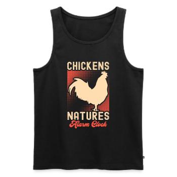 Amoureux de la poule Fermier Poulailler Amoureux de la poule - Débardeur bio Premium Homme - noir - Devant - Michal (187cm)