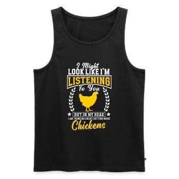 Amoureux de la poule Fermier Poulailler Amoureux de la poule - Débardeur bio Premium Homme - noir - Devant - Michal (187cm)