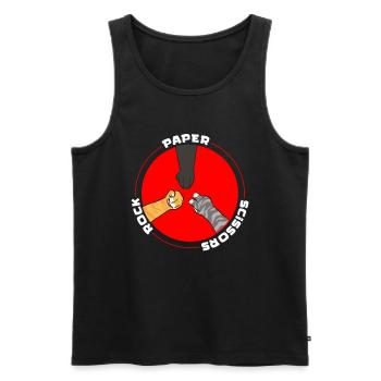 Rockpapierschere Handspiel Lustige Katzenkinder - Männer Premium Bio Tank Top - Schwarz - Vorne - AI Model Male 178 light (178cm)