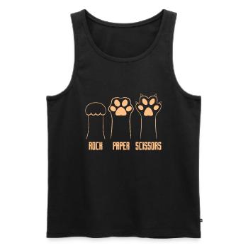 Rockpapierschere Handspiel Lustige Katzenkinder - Männer Premium Bio Tank Top - Schwarz - Vorne - AI Model Male 178 light (178cm)