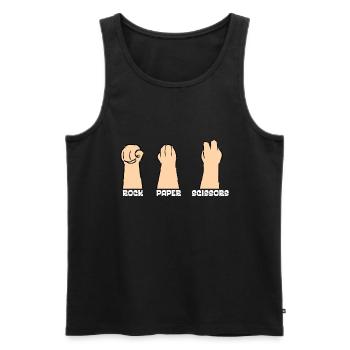 Rockpapierschere Handspiel Lustige Katzenkinder - Männer Premium Bio Tank Top - Schwarz - Vorne - AI Model Male 178 light (178cm)