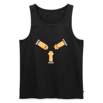 Rockpapierschere Handspiel Lustige Katzenkinder - Männer Premium Bio Tank Top - Schwarz - Vorne - AI Model Male 178 light (178cm)