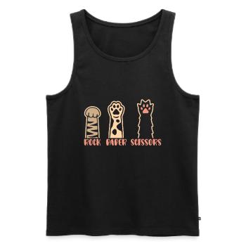 Rockpapierschere Handspiel Lustige Katzenkinder - Männer Premium Bio Tank Top - Schwarz - Vorne - AI Model Male 178 light (178cm)