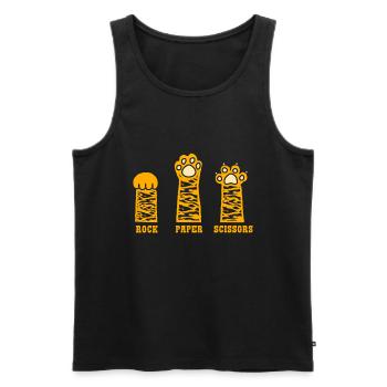 Rockpapierschere Handspiel Lustige Katzenkinder - Männer Premium Bio Tank Top - Schwarz - Vorne - AI Model Male 178 light (178cm)