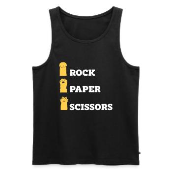 Rockpapierschere Handspiel Lustige Katzenkinder - Männer Premium Bio Tank Top - Schwarz - Vorne - AI Model Male 178 light (178cm)