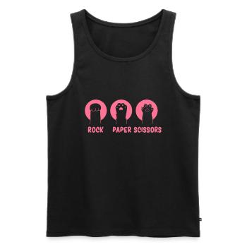 Rockpapierschere Handspiel Lustige Katzenkinder - Männer Premium Bio Tank Top - Schwarz - Vorne - AI Model Male 178 light (178cm)