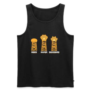 Rockpapierschere Handspiel Lustige Katzenkinder - Männer Premium Bio Tank Top - Schwarz - Vorne - AI Model Male 178 light (178cm)