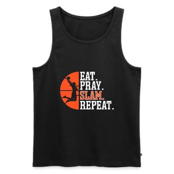 Basket-ball chrétien Jésus parle religieux - Débardeur bio Premium Homme - noir - Devant - Michal (187cm)