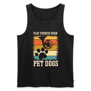 Französischer Hornhund -Spieler Hornist Messing - Männer Premium Bio Tank Top - Schwarz - Vorne - Michal (187cm)