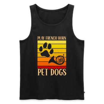 Französischer Hornhund -Spieler Hornist Messing - Männer Premium Bio Tank Top - Schwarz - Vorne - Michal (187cm)