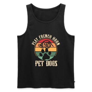 Französischer Hornhund -Spieler Hornist Messing - Männer Premium Bio Tank Top - Schwarz - Vorne - Michal (187cm)