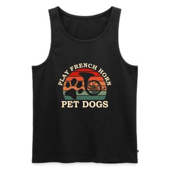 Französischer Hornhund -Spieler Hornist Messing - Männer Premium Bio Tank Top - Schwarz - Vorne - Michal (187cm)