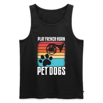 Französischer Hornhund -Spieler Hornist Messing - Männer Premium Bio Tank Top - Schwarz - Vorne - Michal (187cm)