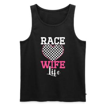 Race Woman Racing Quotes Car Racer Driver - Men's Premium Organic Tank Top - black - Front - Michal (187cm)