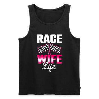 Race Woman Racing Quotes Car Racer Driver - Men's Premium Organic Tank Top - black - Front - Michal (187cm)