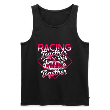 Race Woman Racing Quotes Car Racer Driver - Men's Premium Organic Tank Top - black - Front - Michal (187cm)