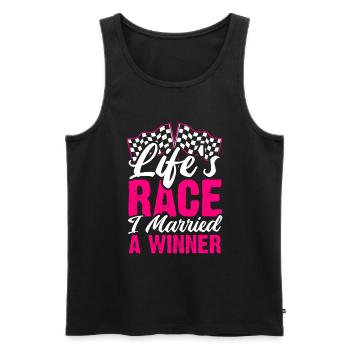 Race Woman Racing Quotes Car Racer Driver - Men's Premium Organic Tank Top - black - Front - Michal (187cm)