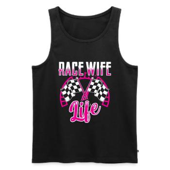 Race Woman Racing Quotes Car Racer Driver - Men's Premium Organic Tank Top - black - Front - Michal (187cm)