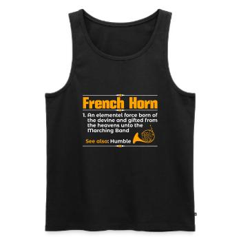 Französischer Horn -Spieler Hornist Messing Musik - Männer Premium Bio Tank Top - Schwarz - Vorne - Michal (187cm)