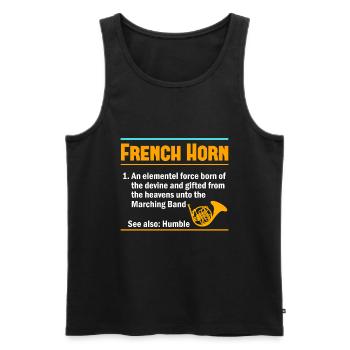 Französischer Horn -Spieler Hornist Messing Musik - Männer Premium Bio Tank Top - Schwarz - Vorne - Michal (187cm)