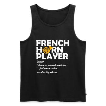 Französischer Horn -Spieler Hornist Messing Musik - Männer Premium Bio Tank Top - Schwarz - Vorne - Michal (187cm)