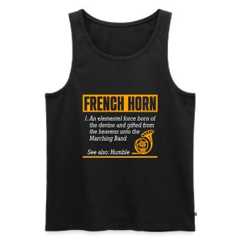 Französischer Horn -Spieler Hornist Messing Musik - Männer Premium Bio Tank Top - Schwarz - Vorne - Michal (187cm)