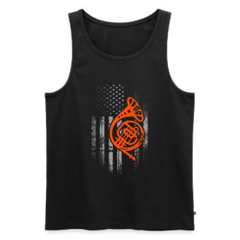 Französischer Horn -Spieler Hornist Messing Musik - Männer Premium Bio Tank Top - Schwarz - Vorne - Michal (187cm)