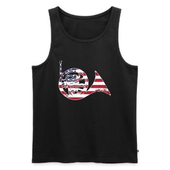 Französischer Horn -Spieler Hornist Messing Musik - Männer Premium Bio Tank Top - Schwarz - Vorne - Michal (187cm)