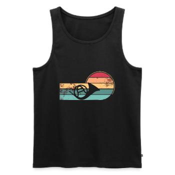 Französischer Horn -Spieler Hornist Messing Musik - Männer Premium Bio Tank Top - Schwarz - Vorne - Michal (187cm)