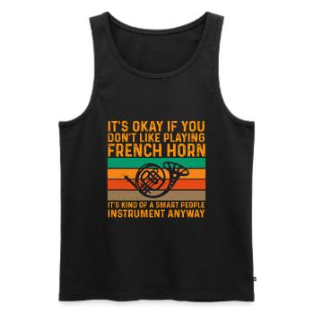 Französischer Horn -Spieler Hornist Messing Musik - Männer Premium Bio Tank Top - Schwarz - Vorne - Michal (187cm)