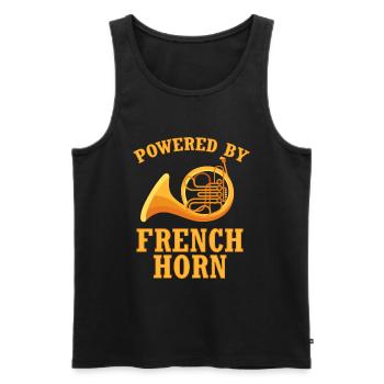 Französischer Horn -Spieler Hornist Messing Musik - Männer Premium Bio Tank Top - Schwarz - Vorne - Michal (187cm)