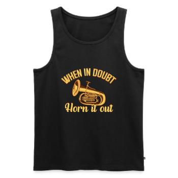 Französischer Horn -Spieler Hornist Messing Musik - Männer Premium Bio Tank Top - Schwarz - Vorne - Michal (187cm)