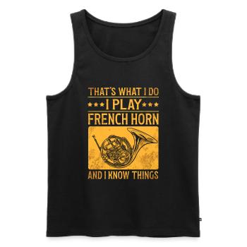 Französischer Horn -Spieler Hornist Messing Musik - Männer Premium Bio Tank Top - Schwarz - Vorne - Michal (187cm)