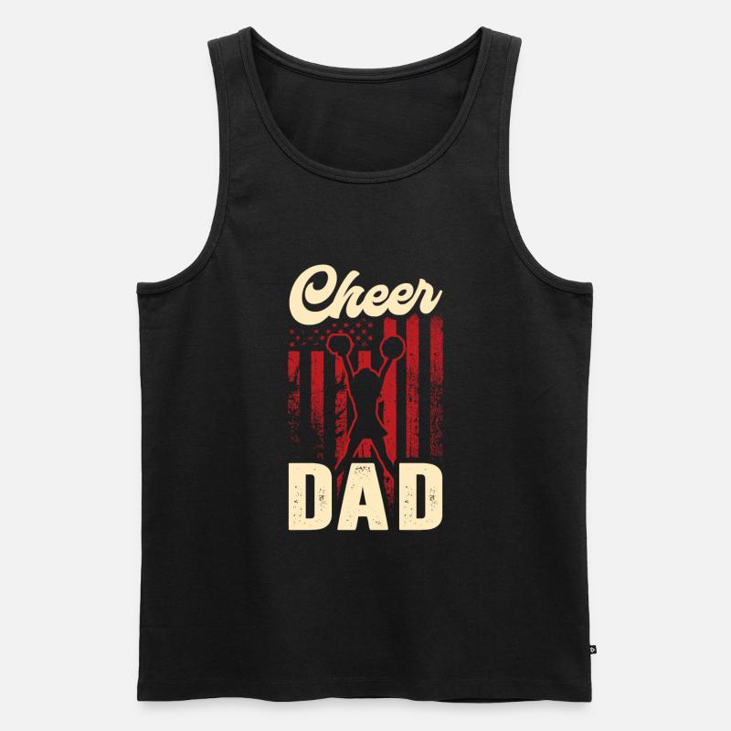 Cheer Dad Cheerleading Cheerleader Daddy - Männer Premium Bio Tank Top - Schwarz