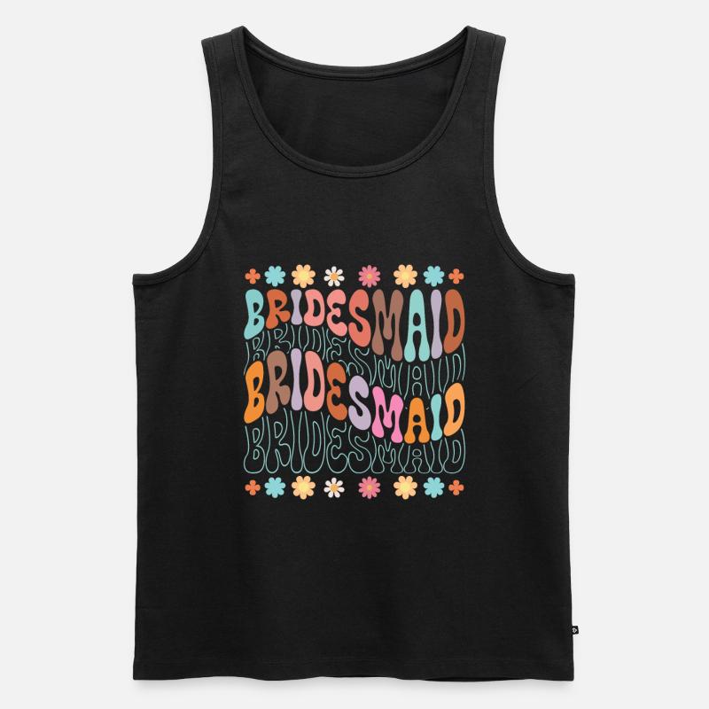 Brautjungfer Mädchen Groovy Bachelorette - Männer Premium Bio Tank Top - Schwarz