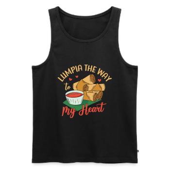 Philippinen Lumpia Liebhaber Philippinisches Essen - Männer Premium Bio Tank Top - Schwarz - Vorne - AI Model Male 178 light (178cm)