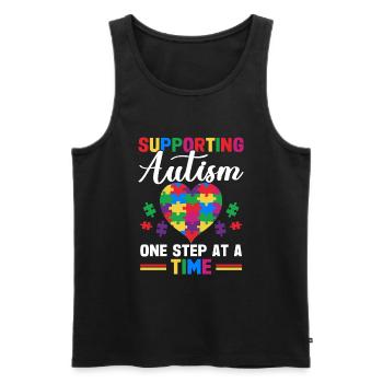 Autismusbewusstsein Unterstützen Autistische - Männer Premium Bio Tank Top - Schwarz - Vorne - Michal (187cm)