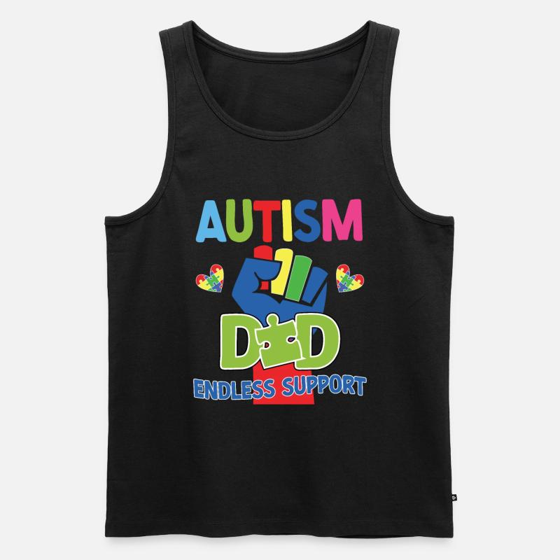 Autismusbewusstsein Unterstützen Autistische - Männer Premium Bio Tank Top - Schwarz