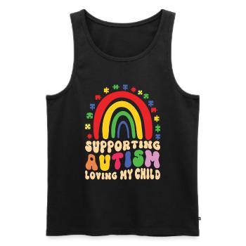 Autismusbewusstsein Unterstützen Autistische - Männer Premium Bio Tank Top - Schwarz - Vorne - Michal (187cm)